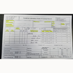 City of Hart, Water Tests, Chain of Custody Form